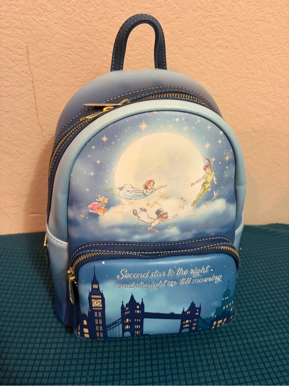 LoungeFly Peter Pan Moonlit Blue Mini Backpack